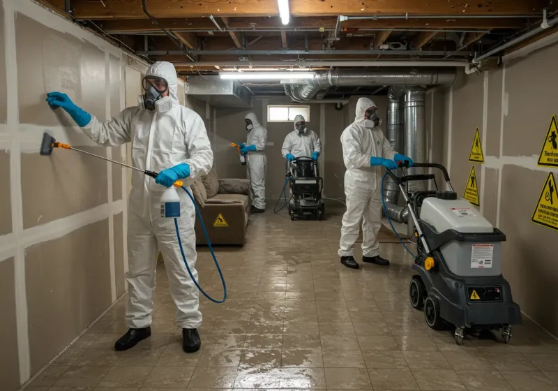 Basement Moisture Removal and Structural Drying process in St Johnsbury, VT